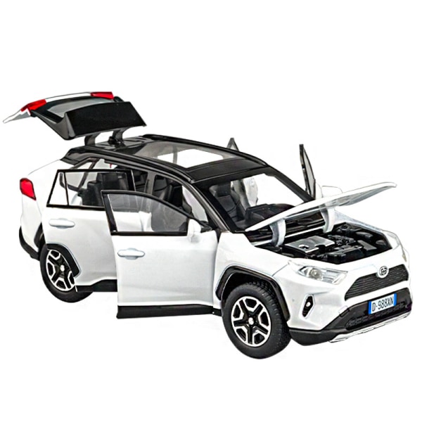 1:32 RAV4 SUV 2023 Alloy Die Cast Lekebilmodell Lyd og lys Trekk tilbake Barneleke Samleobjekter Bursdagsgave