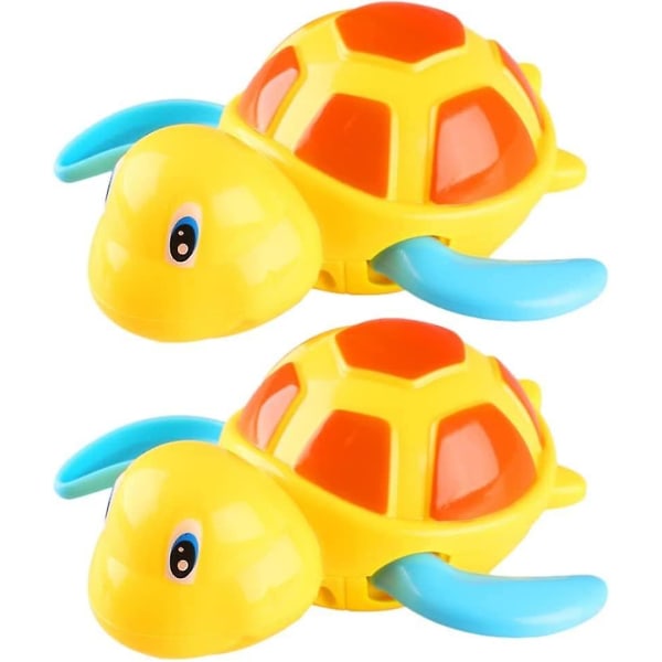 Babybadeleker, Badekar Wind Up Turtle Leker, Svømmeskilpadde Leker Baby Badekar Skilpadde Leker Svømming Clockwork Vann Toyyellow2stk