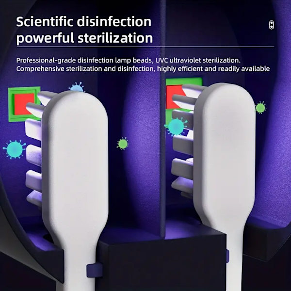 Intelligent UV-tandborsthållare, väggmonterad UV-tandborsthållare, automatisk öppning och stängning dubbel tandborste desinfektionsbox