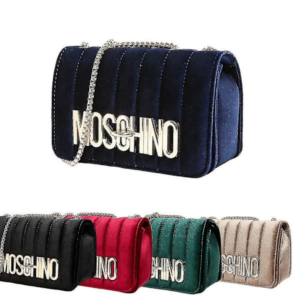 Naisten Velvet Messenger -olkalaukku Moschino Ladies Fashion Chain -käsilaukku (aprikoosi)