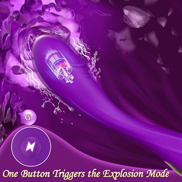 Dildo G-punkt Vibrator Sexleksaker för Klitorisstimulering med Kraftfull Vibration, Anal Dildo Sexleksak med 7 Vibrationslägen (Lila)