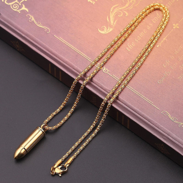 Creative Bullets Hänge Halsband Hip-hop Rapper Gothic Smycken För Pojkvän（Silver）