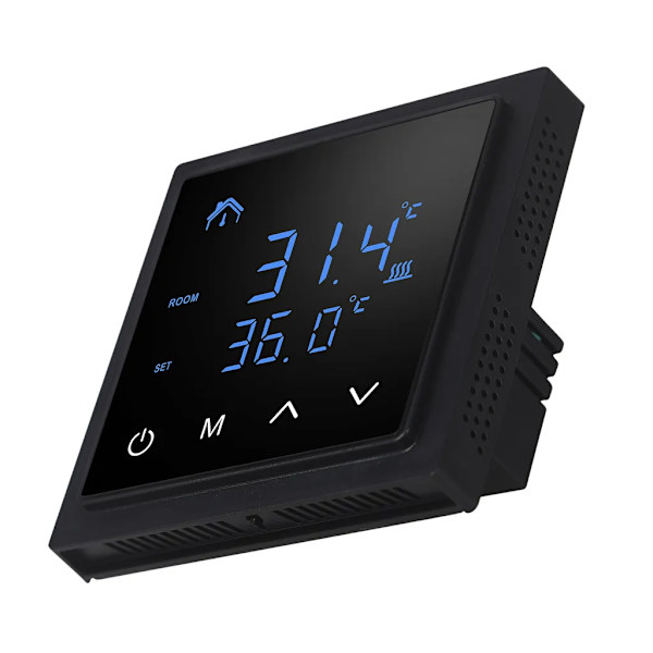 Smart rumtermostat gulvvarme 16A elektrisk varmevarme termostat, touchskærm med børnesikringsfunktion, indendørs termometer termostat