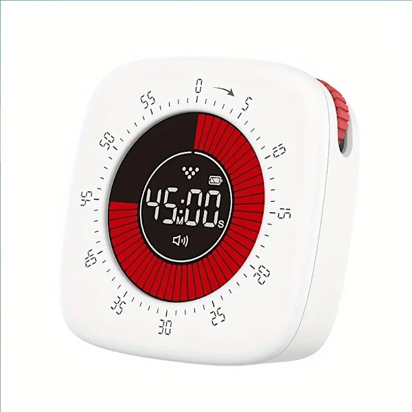 Timer, Silent Countdown Study Visual Timer, Kitchen 60 Minutes Cooking Timer, 4 Level Sound Mute with Vibration and 3 Level Brightness Adjustment