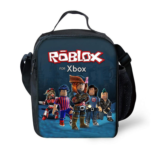 Roblox barnisolerad matlådepåse för pojkar och flickor, matlåda är perfekt för picknickskola（F）