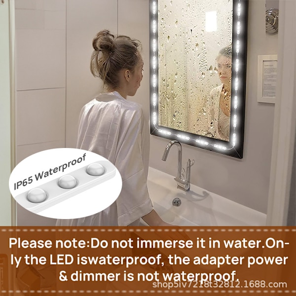 Spejllampe, dæmpbar makeup-lys, toiletbordsbelysning, makeup-lys, makeup-lampe til badeværelsesspejl