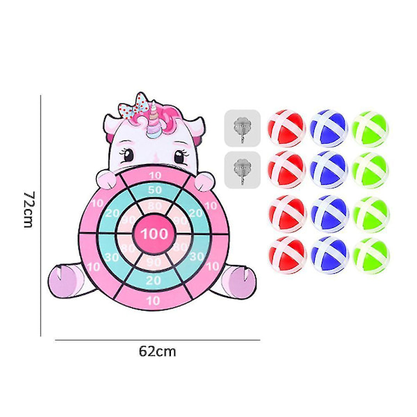 Sarjakuva Dinosaur/yksisarvinen Target Tikkataulu Magic Sticky Ball Vuorovaikutuspeli Lelut Lahjat (yksisarvinen)