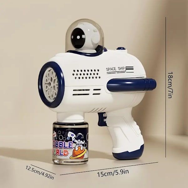 Raket bubbelpistol, elektrisk bubbelpistol leksak, astronaut bubbelmaskin, utomhusleksak