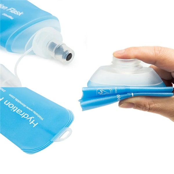 2 kpl 500ML/250ML pehmeä vesipullo, taitettava, pehmeä, pyöräilyyn, maratonille, juoksuun, vaellukseen