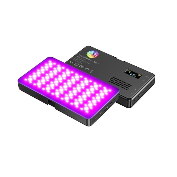 Rgb Full-color Live Broadcast Beauty Lighting Lamp Square Pocket Light Photography Full-color Led C（Svart）