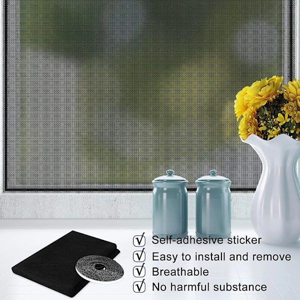 Pakke med 6 myggenet til vinduer, 130 x 150 cm fluenet til vinduer, insektbeskyttelse vinduesnet fluenet