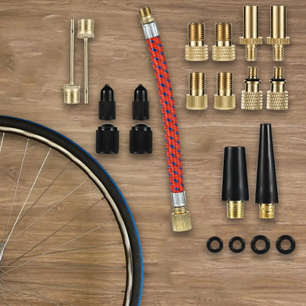 Adapter sæt til cykelventil 21 dele ventiladapter til kompressor cykelpumpe luftpumpe cykelpumpe tilbehør til DV AV SV