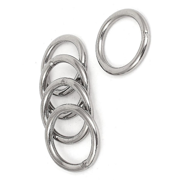 40 mm x 5 mm vävband i rostfritt stål Svetsade O-ringar 5 st (silver)