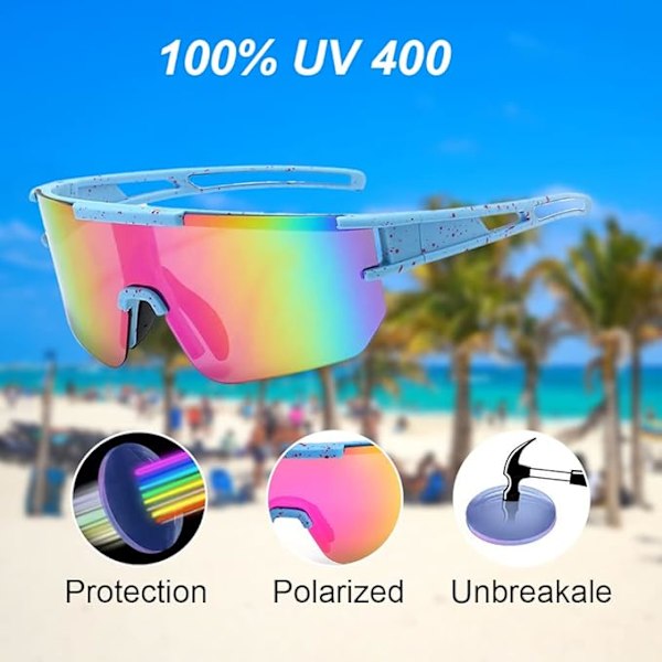 Pyöräilylasit miehille ja naisille, pyöräilylasit urheiluun, UV-suojatut pyöräilylasit UV 400 ulkoilulajeihin, pyöräilyyn, ajoon, juoksuun, kalastukseen, patikointiin, golfiin