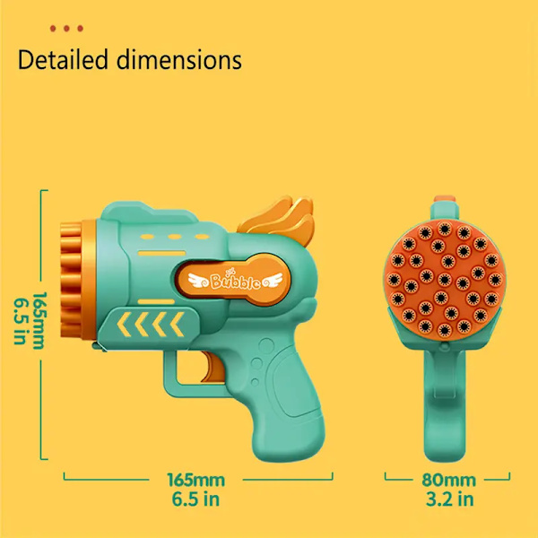 Bubbelpistol, färgglad bubbelmaskin med rik bubbla, automatisk bubbelmaskin