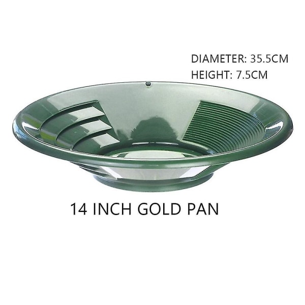 1 stk Plast Gull Pan Basin Nugget Gruve Pan Mudring Prospektering River Tool Vask Gull Panning Equ