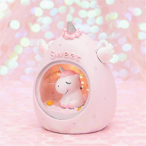 Unicorn Girl Rumslampa Dekoration Liten skrivbordslampa Sovrumsnattlampa för barn baby (liten storlek, rosa, enhörning nattlampa)