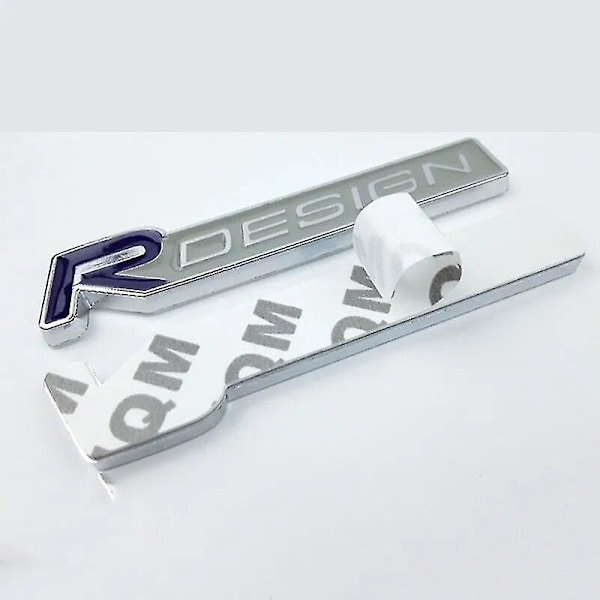 3d Metall Krom Röd Svart Logotyp Rdesign Emblem Bilskärmmärke Trunk Dekal För Volvo S60l V40 V60 Rdesign Dekaltillbehör（Blå）