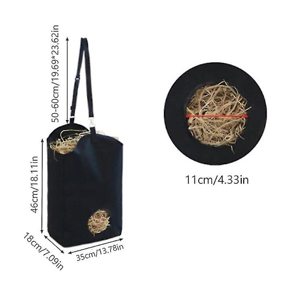 Oxford Stoff Slow Feed Hay Bag Bærbar Ut Hull Redusere Gård Tilbehør Feeder (stil 3)