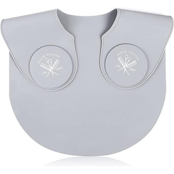 Grey Salon Hårfärgning Halsband, Vattentätt Spänne Design Frisör Hårfärg Halsband, Silikon Hårklippande Sjal Gummihalsinpackning Frisör