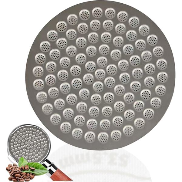 53,3 mm Espressopuikun Suodatin - Elintarvikelaatuinen 316 Ruostumaton Teräs - 0,8 mm Paksuus - Uusiokäyttöinen Espressosuodatinverkko