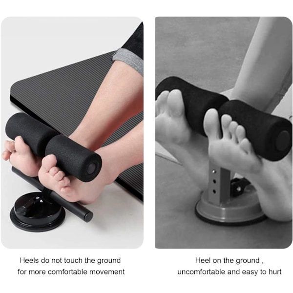 Bærbar Sit-Up Bar, Sit-Ups Assistent Enhet, Selvsug Sit Up Bar, Multifunksjonell Abdominal Trener, Abdominal Enhet for Menn og Kvinner