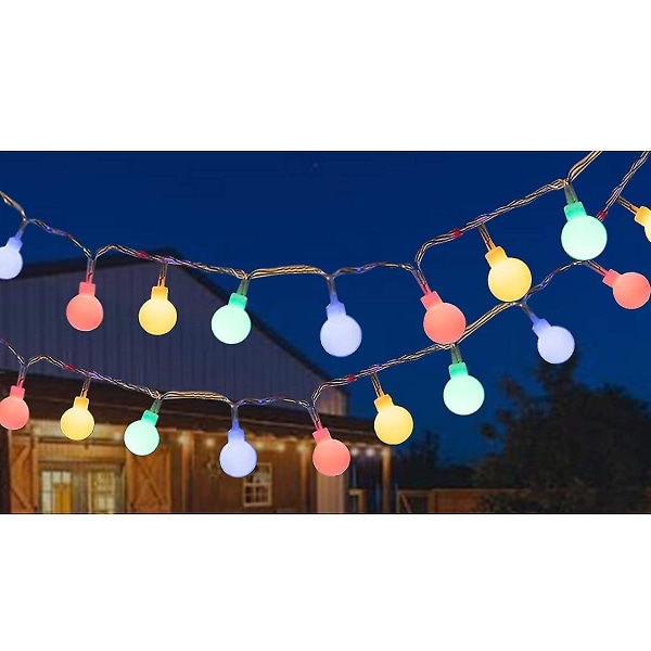 Fairy Lights Outdoor Colorful Light Bulbs, 12m 100 Led, Christmas Fairy Lights For Party Trädgård Balkong Och Inomhus, Jul, Barnrum, Fest,