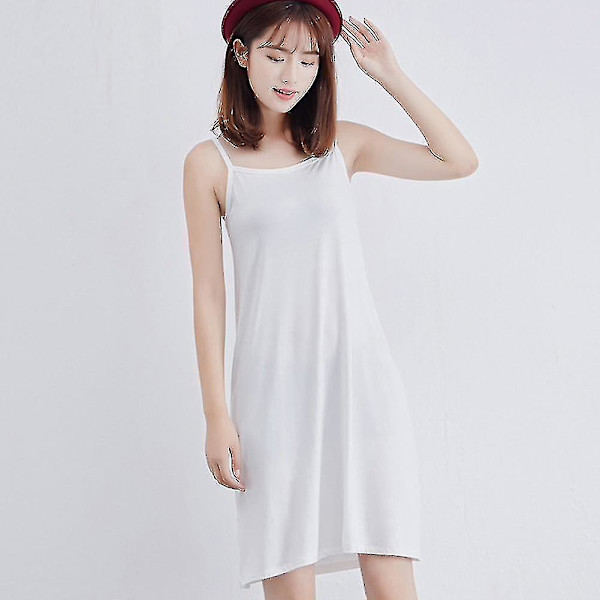 Lång slip, underklänning massiv underkjol Bodycon, Camisole Intimates Spaghetti X（XL，Svart Lång）