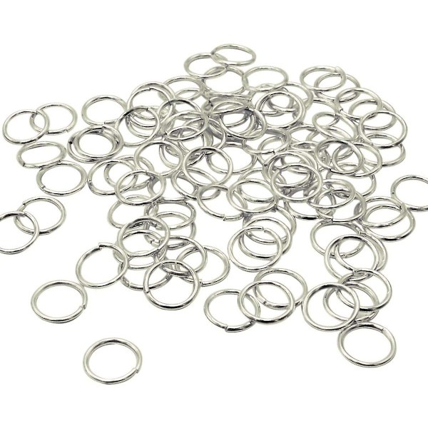 200 stk 10 mm åpne hoppringer i rustfritt stål for smykkefunn