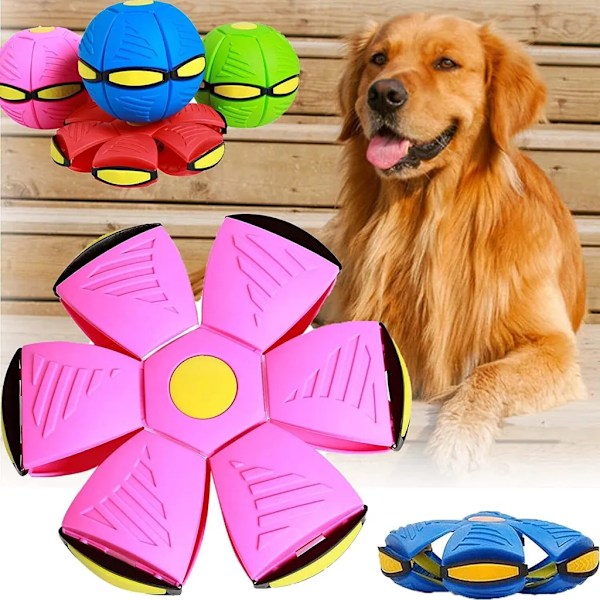 Husdjur Leksak Hund Leksak Flygande Tallrik Boll, LED Flygande Boll, Hund Leksak Boll (Rosa)