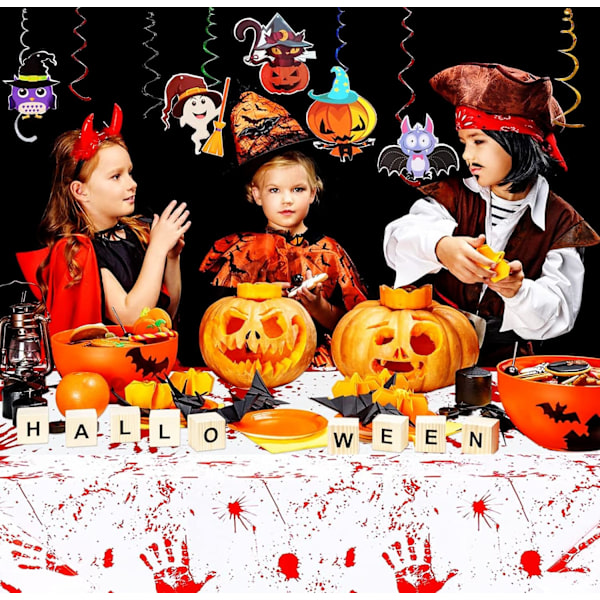 Halloween-riippuvat pyörteet - värikkäät kattopyörteet, spiraalit, folio, lepakko, noita, pääkallo, hämähäkki, aave, kurpitsa, hirviökortit, juhlatarvikkeet