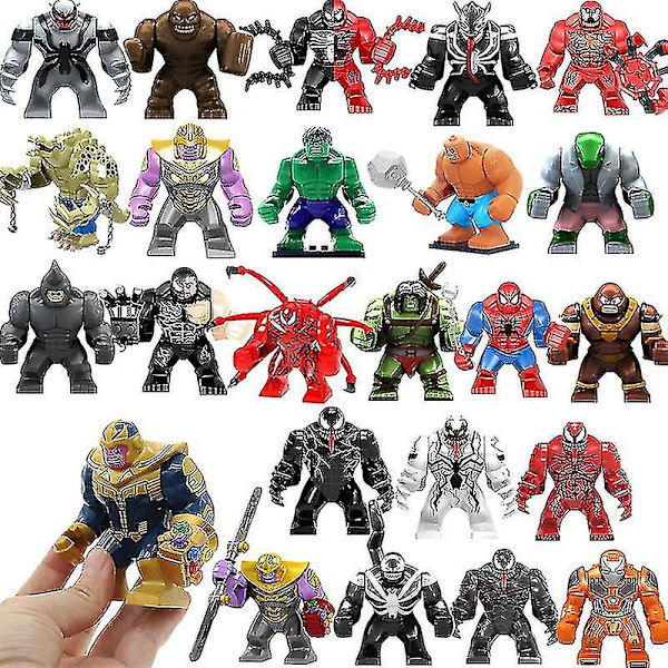 Avengers Big Figur Building Blocks Hulk Thanos Spider-man Carnage Venom Toy * Gratis juleinnpakningspose med kuskinn ved kjøp av 6 eller flere（0198）