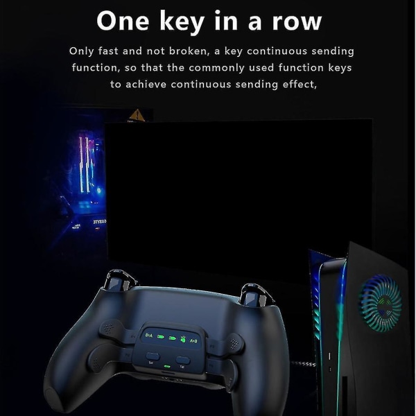 Bluetooth Gamepad för PS5 Combo Programmerbar bakåtknapp Tillbehörskontroll Svart（Vit）