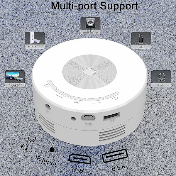 Projektor, 2024 oppgradert miniprojektor, 9500 lumen multimedia hjemmevideoprojektor, fullkablet telefon med samme skjerm