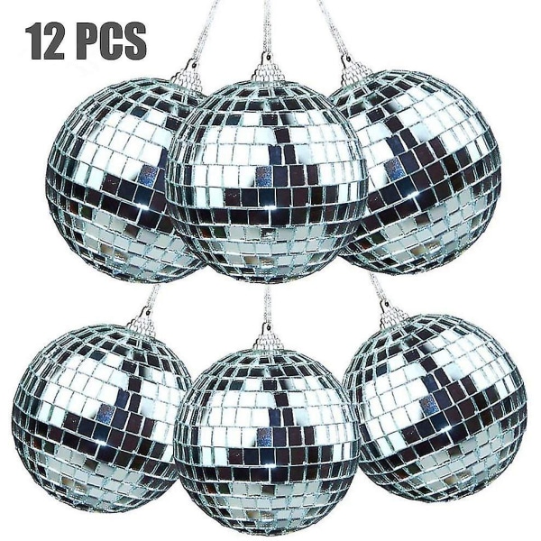 12 st Disco Ball Dekoration Spegel Ball Ornament För Fest
