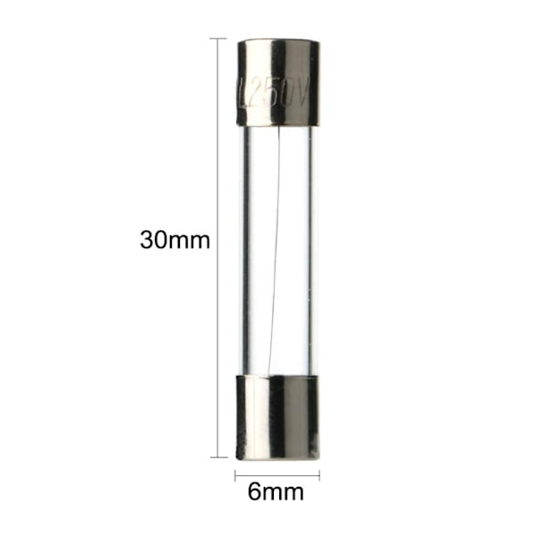 126 stk. glasssikringssæt, 6 x 30 mm glaspatronsikring, hurtigsmeltende bilsikringer, hurtigsmeltende glassikringer
