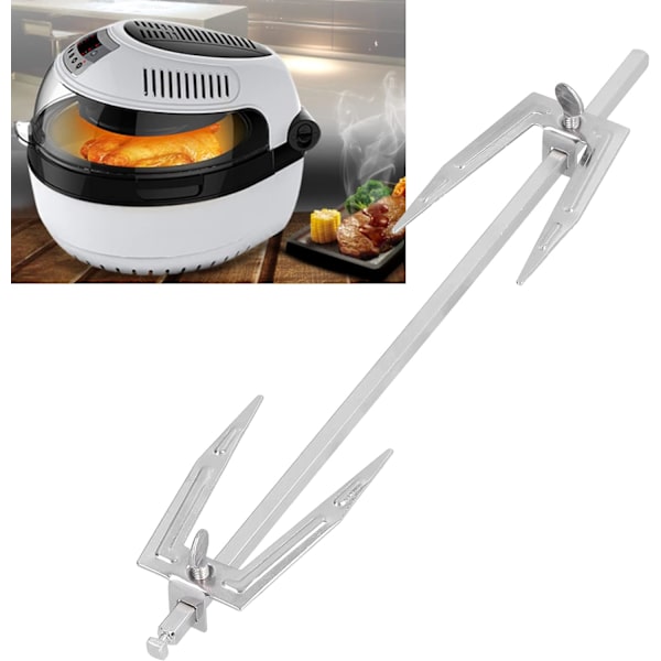 Grillkyllingstativ, kyllinglårstativ, roterende kyllinggrillgaffel i rustfritt stål, kyllinggaffel, pannetilbehør, grillverktøy, pannetilbehør