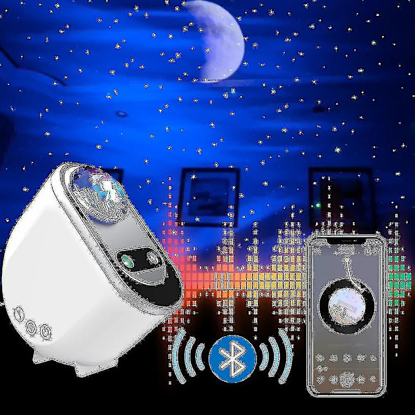 Nordlysstjerneprojektor, Aurora-projektorer Galaxy Star Projector 6 Hvit støy Stjernehimmel Månelampe -q