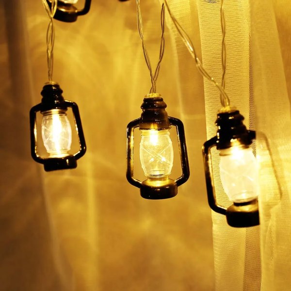3m LED Ramadan Fairy Lights Petroleumlampa Fairy Lights Batteridriven Eid Mubarak Party Inomhusdekoration