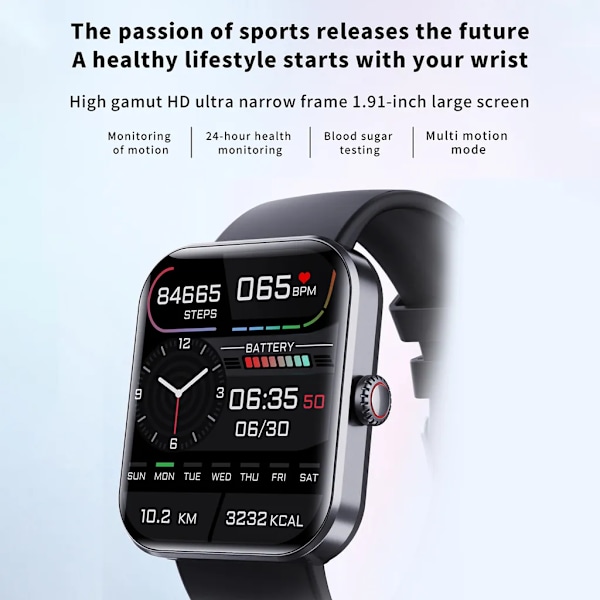 F57L 1.9'' Smartwatch Sports Watch med Touch Screen BT5.1 Opkald Søvn Overvågning Watch Fitness Tracker til Puls med Flere Sportstilstande IP67