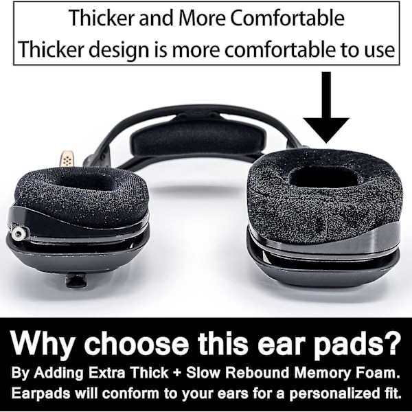 Astro A40 Tr ørepuder til Astro A40tr gaming headset: Velour ørepuder (ikke kompatibel med A50 Gen4, Gen3, Gen2, Gen1)