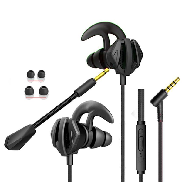 Gaming Headset med mikrofon kablet Gaming Earbuds PC til PS4 PS5 Xbox One Playstation 5 spil Mobiltelefon, Aftagelige Stereo Bass Earphones