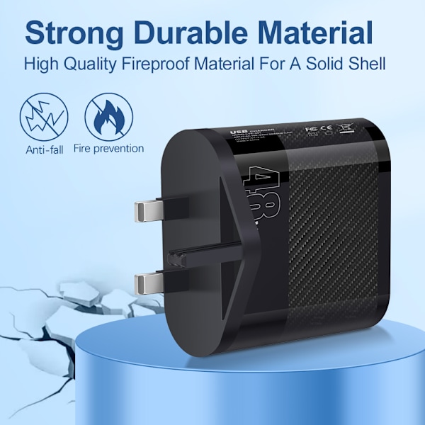 Snabbladdningsadapter Typ C, Universal 65W USB C-laddare, Multi-enhetsladdningsadapter, Kompakt USB Typ C-strömadapter med snabbladdningshuvud