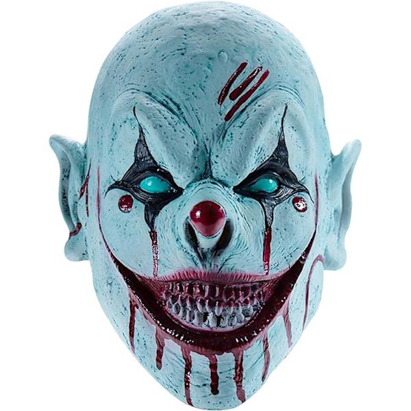 Kauhu Klovni Naamio Pelottava Paha Murhaaja Halloween Cosplay Naamio Creepy Demon Masquerade Juhla Puku Tarvikkeet Koko Pää Lateksi Prop