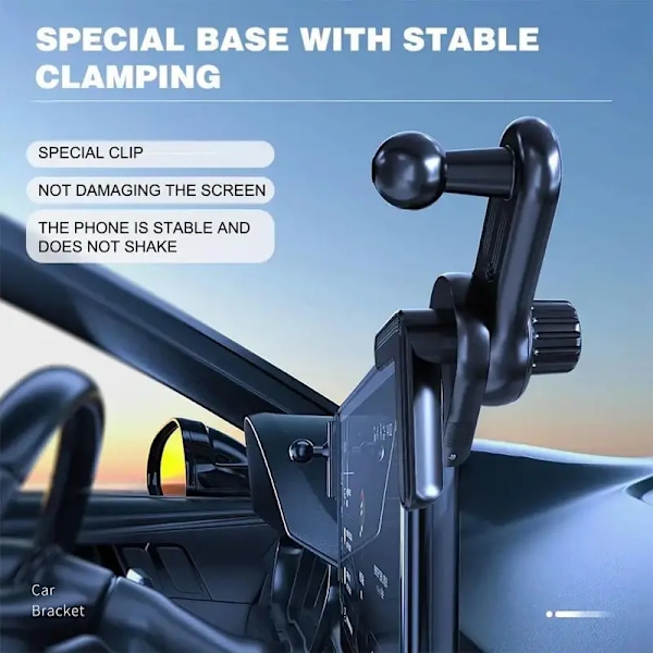17mm Universal Standard Bil Display Forlengelsesstang Telefonstativ Base Justerbar 360 Graders Festeholder For Tesla Tilbehør