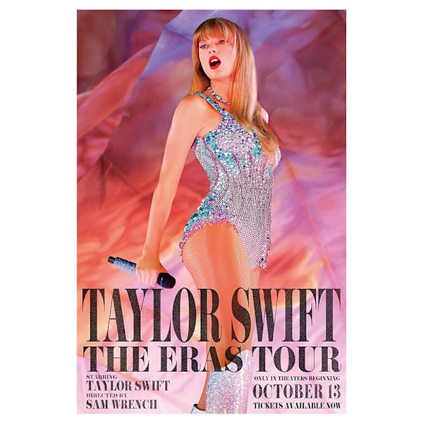 Taylor Poster The Eras Tour Swift Väggkonst 13 oktober Världsturné Filmaffischer Swift Väggdekoration Oinramad (30*40cm)