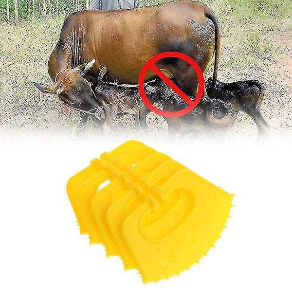 Vasikan vieroitus muovinen lehmän nenärengas imemisen estävä jyrsintä puhkaisun estävä vieroitustyökalu maatilan karjankasvatuslaitteet (5 kpl, keltainen)