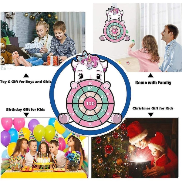 Sarjakuva Dinosaur/yksisarvinen Target Tikkataulu Magic Sticky Ball Vuorovaikutuspeli Lelut Lahjat (yksisarvinen)