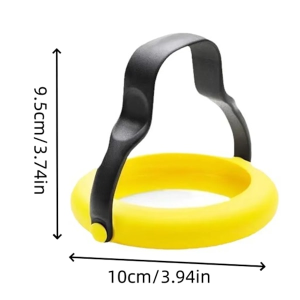 3-i-1 Silikonäggringar, 10 cm, 360° Äggvändare, Non-Stick, Stekt Ägg, Pannkaka, Andra Bakformar