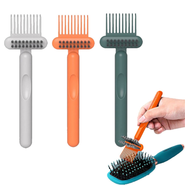 Hair Brush Cleaner Tool, Comb Cleaning Brush, Hairbrush cleaner, 2-in-1 Hair Brush Cleaning Tool, Embedded Comb Hair Brush Remover Rake